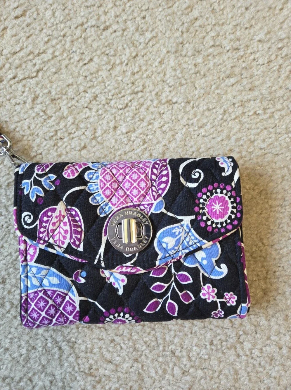 Vera Bradley Turn Lock Wristlet Wallet- Alpine Floral